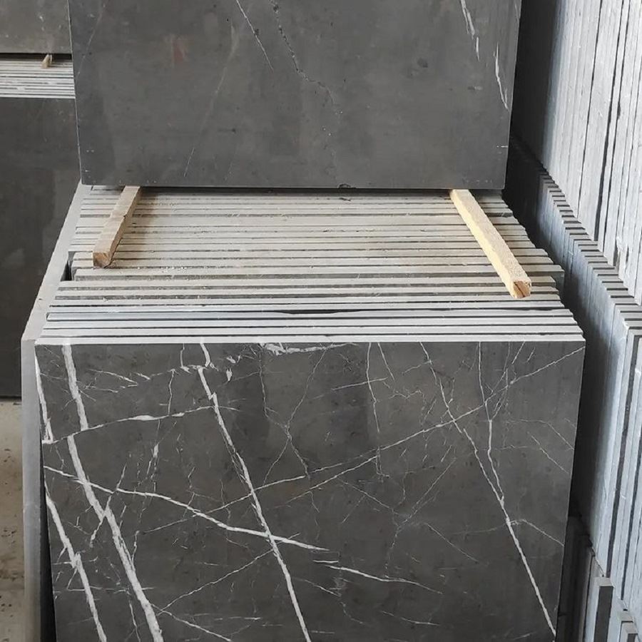 Pietra grey marble polished tiles