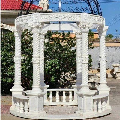 เสาโรมันหินอ่อนหินแกรนิตขัดเงาธรรมชาติเสาแกะสลักด้วยมือ