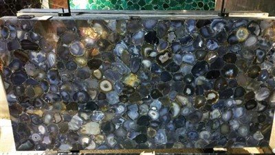 หินสังเคราะห์นิลขัดเงาพื้นหินอาเกตสีเทาสีน้ำเงินสีแดงธรรมชาติ
