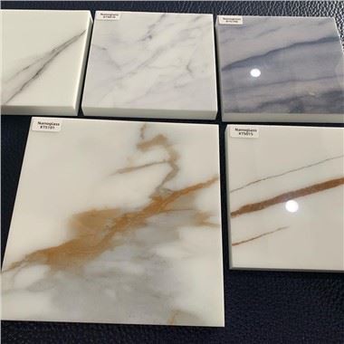 Calacatta White/Calacatta Gold Nano แผ่นกระจก