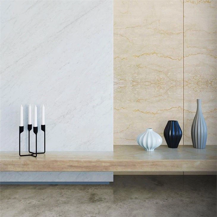 botticino marble tile backsplash