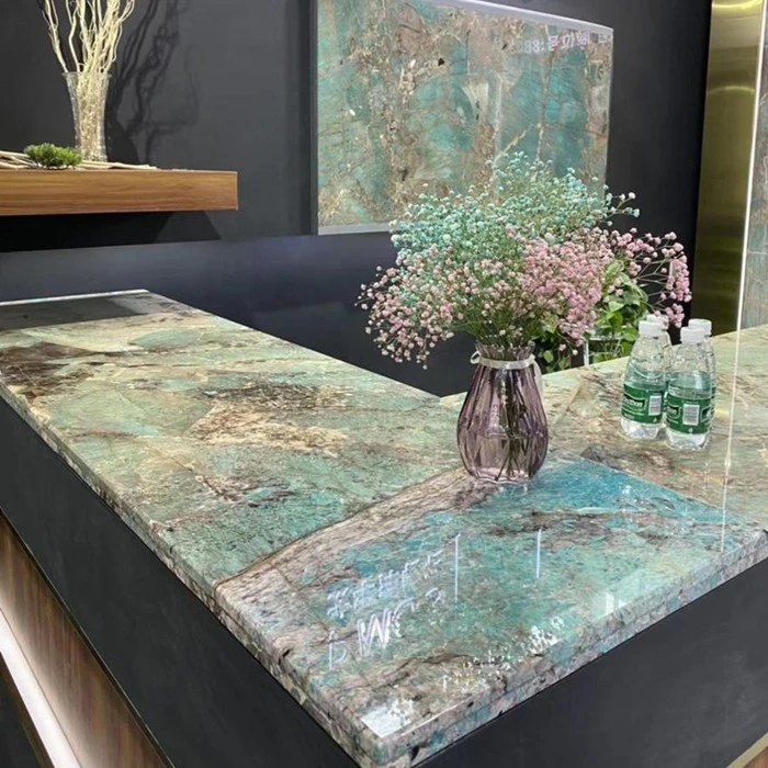 Exotic Backlit Stones Amazonite Granite For Living Background Design