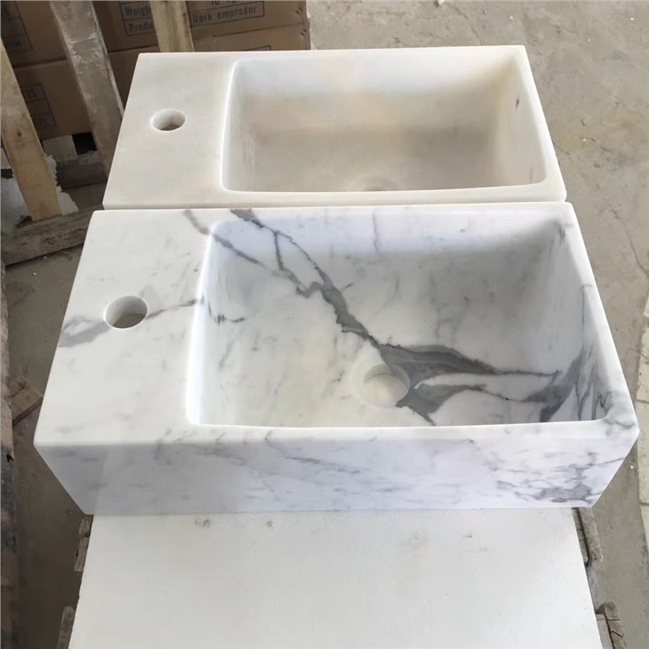 White Marble Sinks With Different Shapes